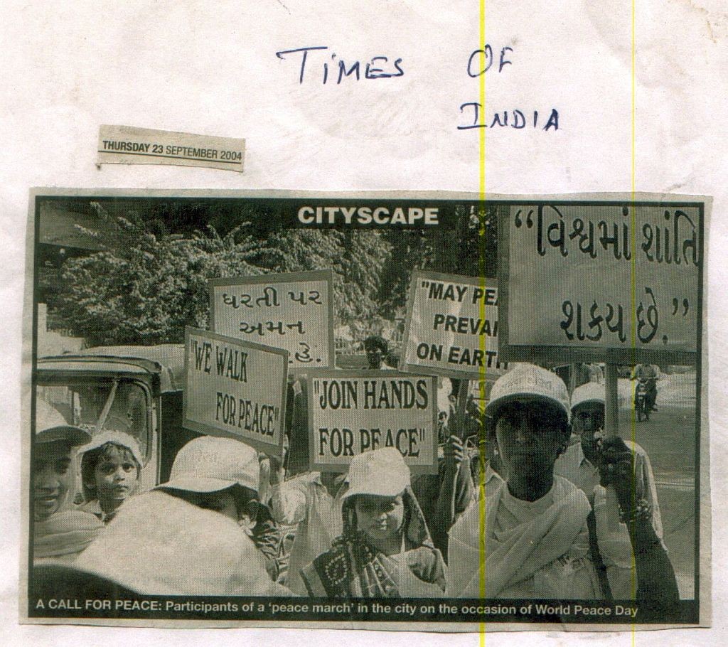 "Shanti Yatra" on international peace day - TOI